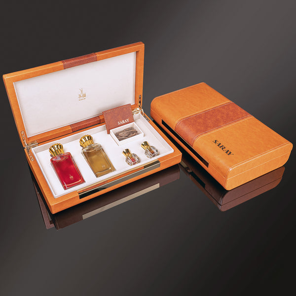 Brown Wooden Leather Box